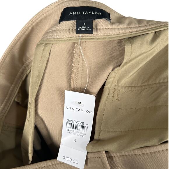 Ann Taylor NWT The Wide Leg High Rise Polyester Size 8 Beige - Picture 6 of 8